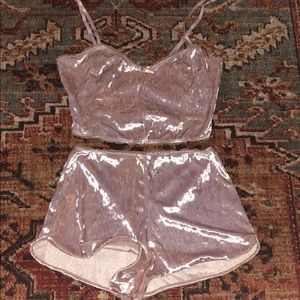 Women’s Fashion Nova velvet PJ set